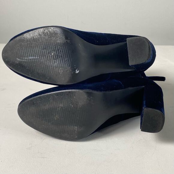 Steve Madden Royal Blue Velvet Brisk Block-Heel Sock Booties Sz 6.5 - Picture 6 of 9